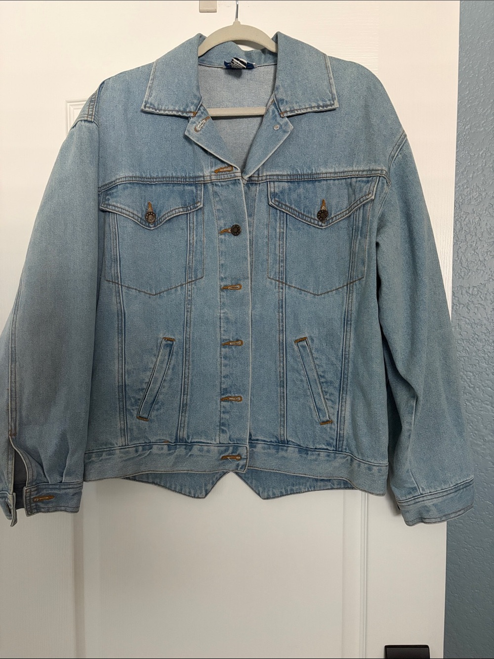 Oversized Light Blue Denim Jacket - Women's Jean Coat